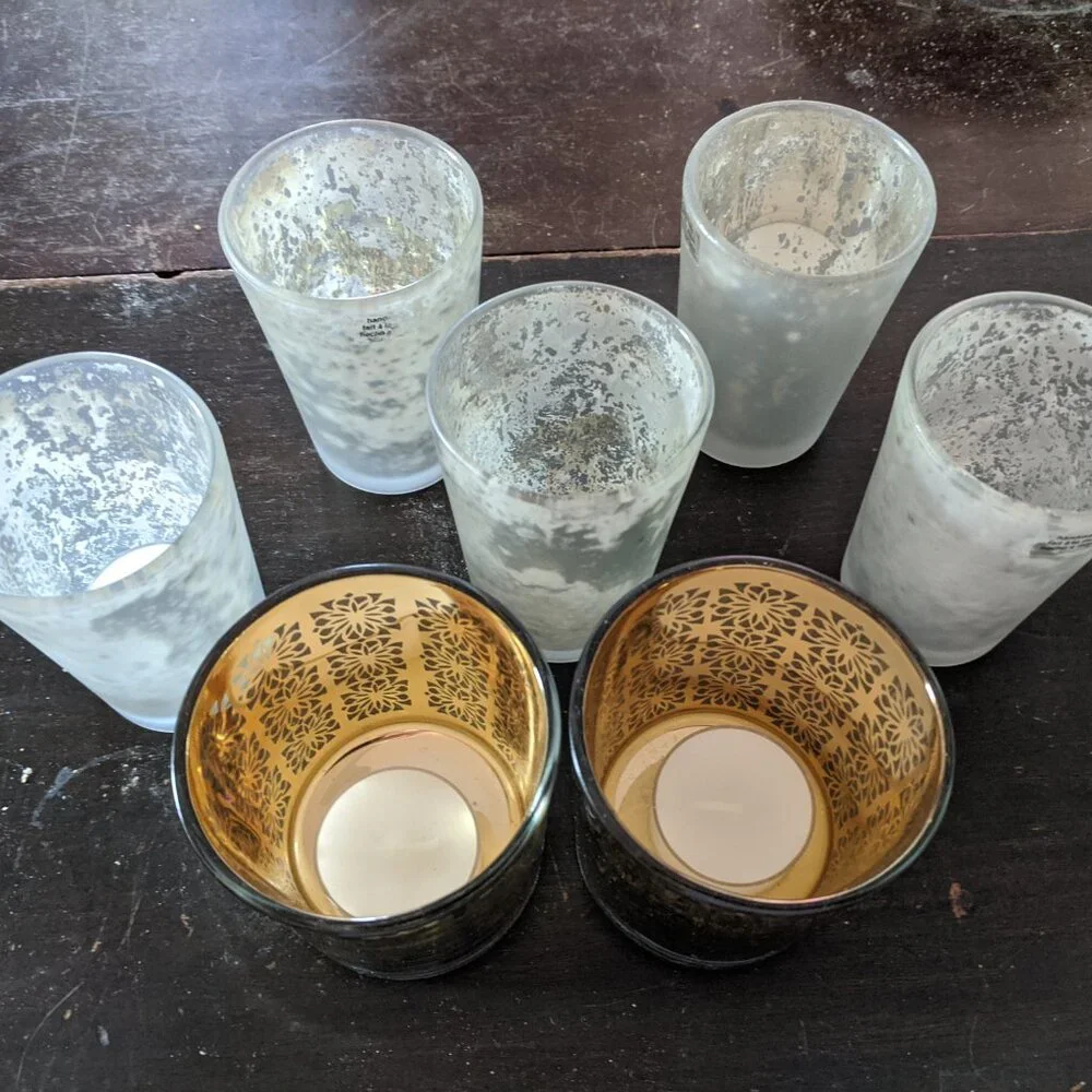 Crate & Barrel Glass Votive Set - NEW